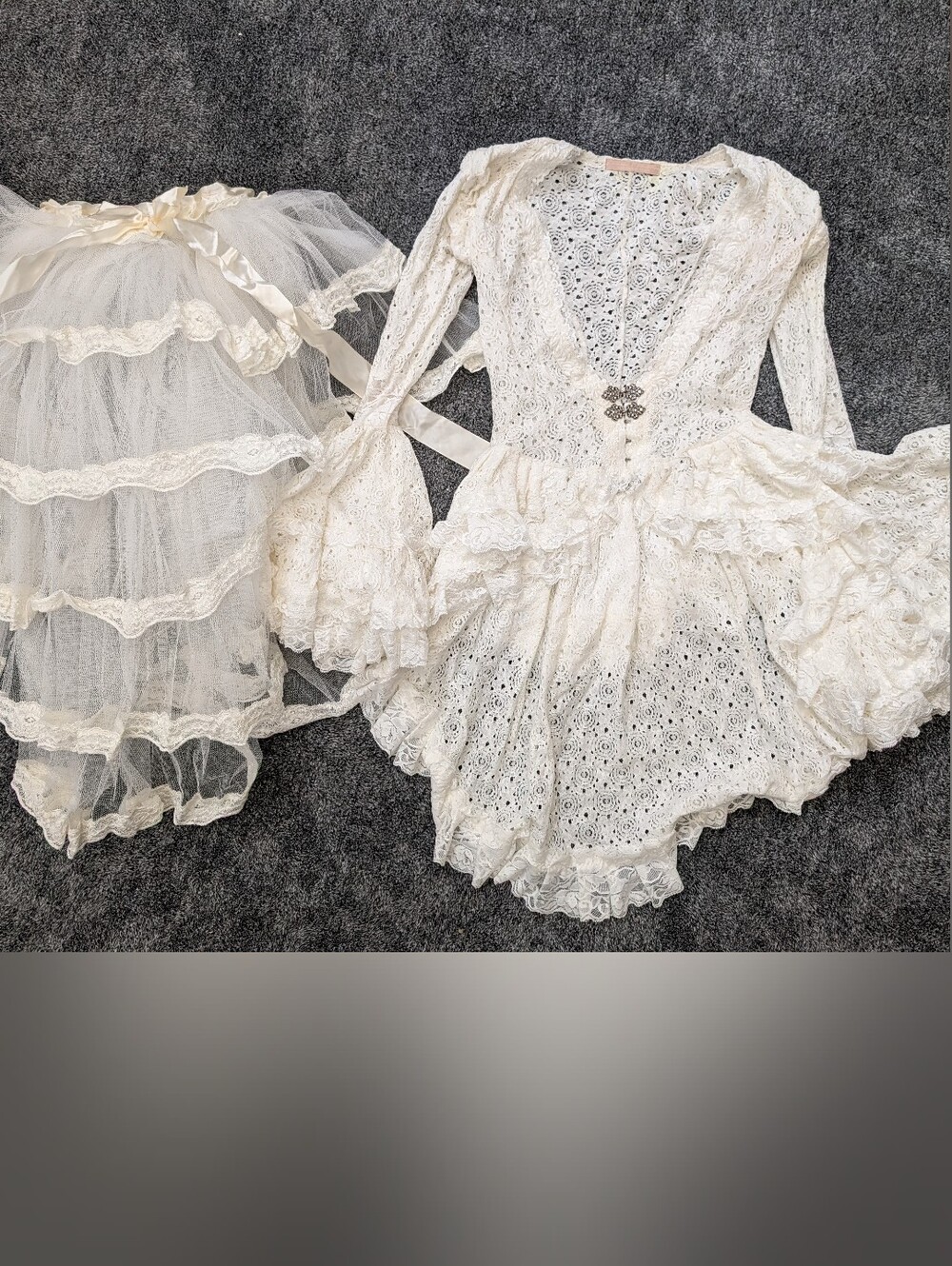 O.A.K Handmade Edwardian Lace Halloween Costume Blouse + Bustle Petticoat SZ SM - Picture 2 of 16